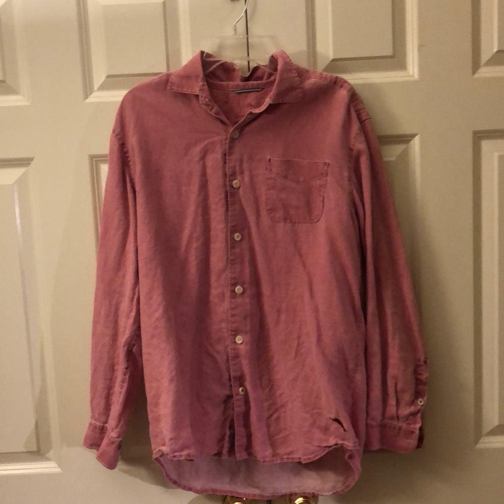 Salmon Colored Long Sleeve Tommy Bahama Shirt